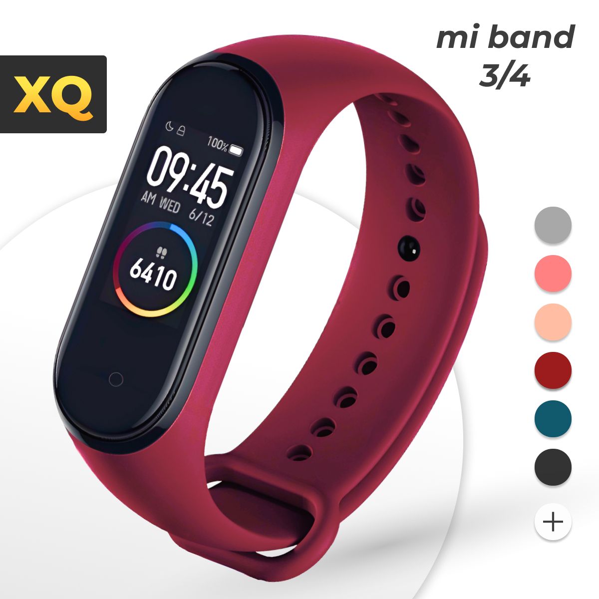 Ремешок для Xiaomi Mi Band 4 / Ремешок для Xiaomi Mi Band 3 / бордовый