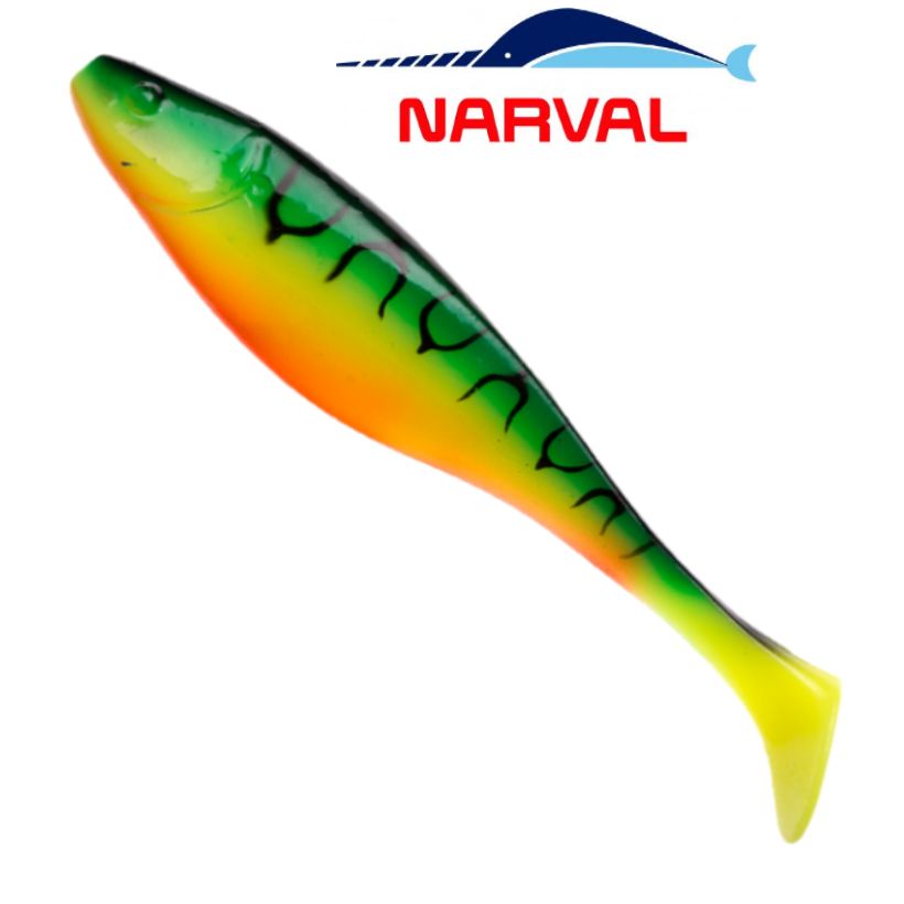 Приманка силиконовая Narval Commander Shad 12cm цв. #006 Mat Tiger / Виброхвост для джига на судака, щуку / Силикон Командер Шед