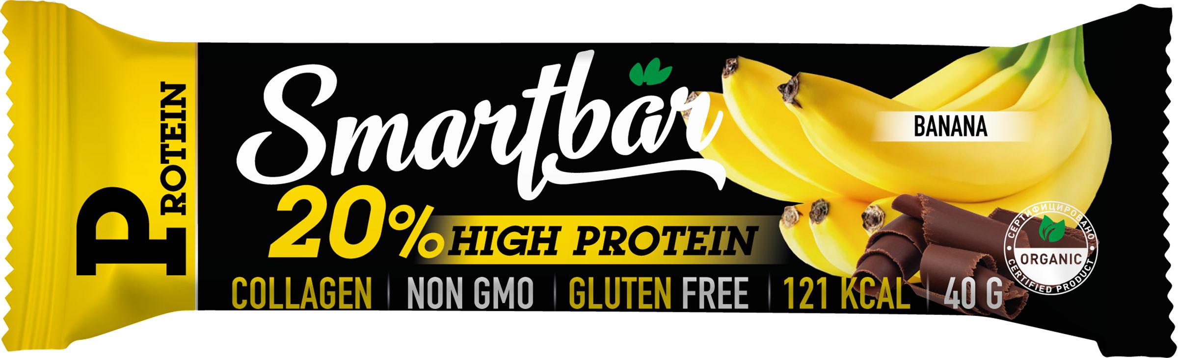 БатончикпротеиновыйSMARTBARProteinБананвтемнойглазури,40г