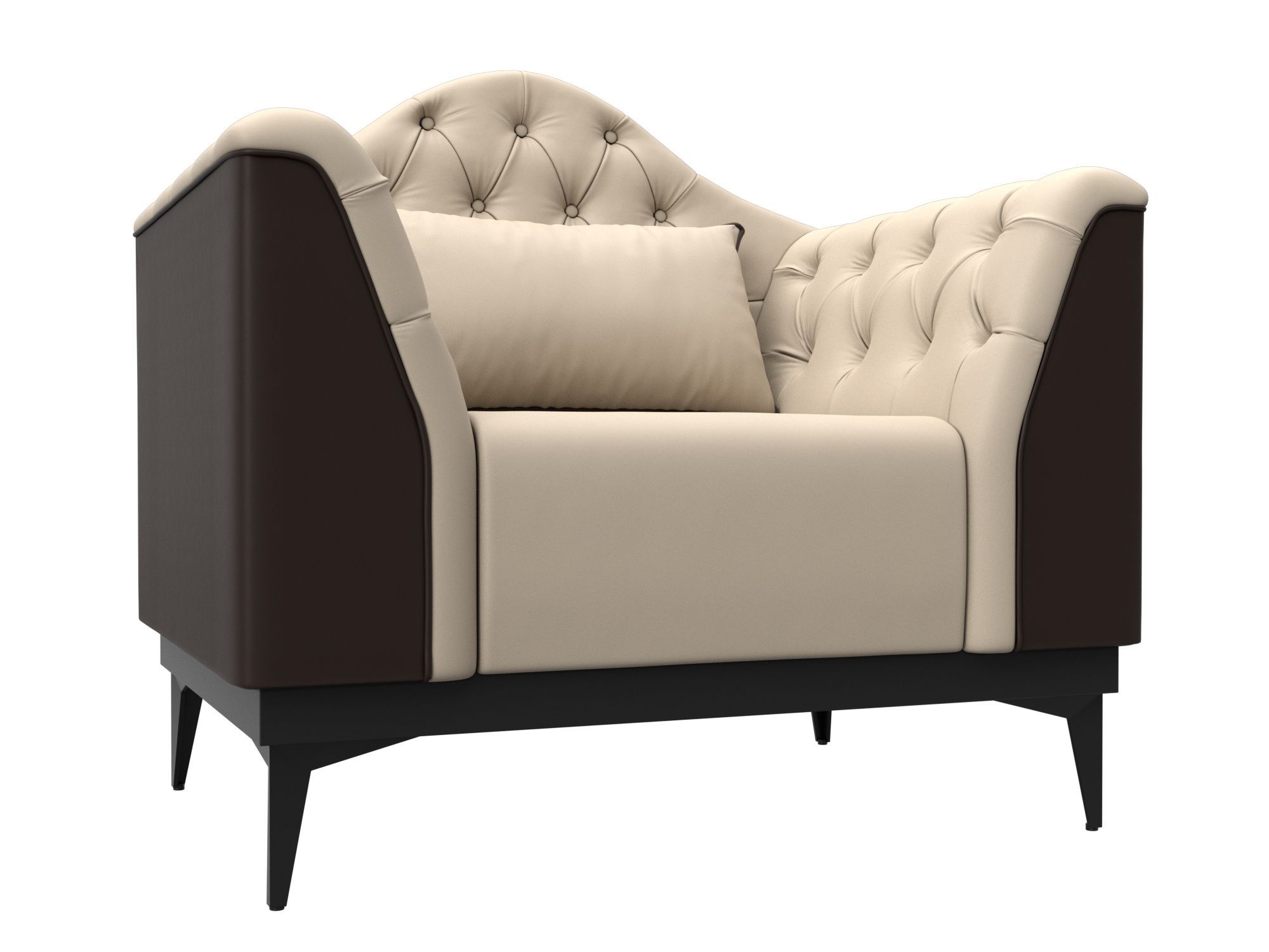 Кресло Флорида, экокожа, механизм нераскладной, бежевый, 100x85x99см. Хит Диванов