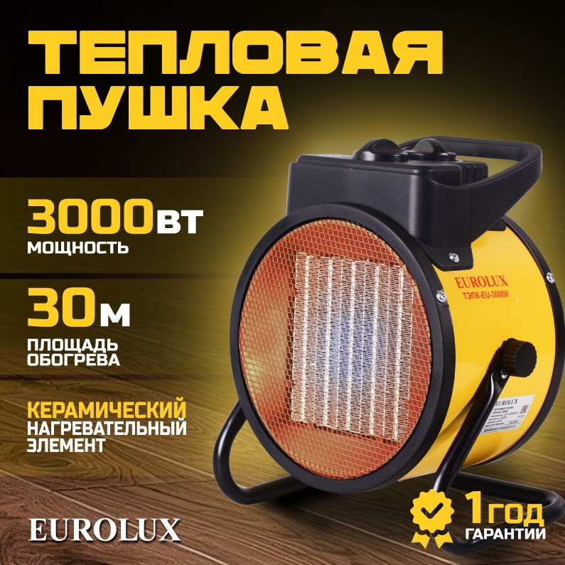 Тепловая пушка электрическая Eurolux ТЭПК 3000K, 220в