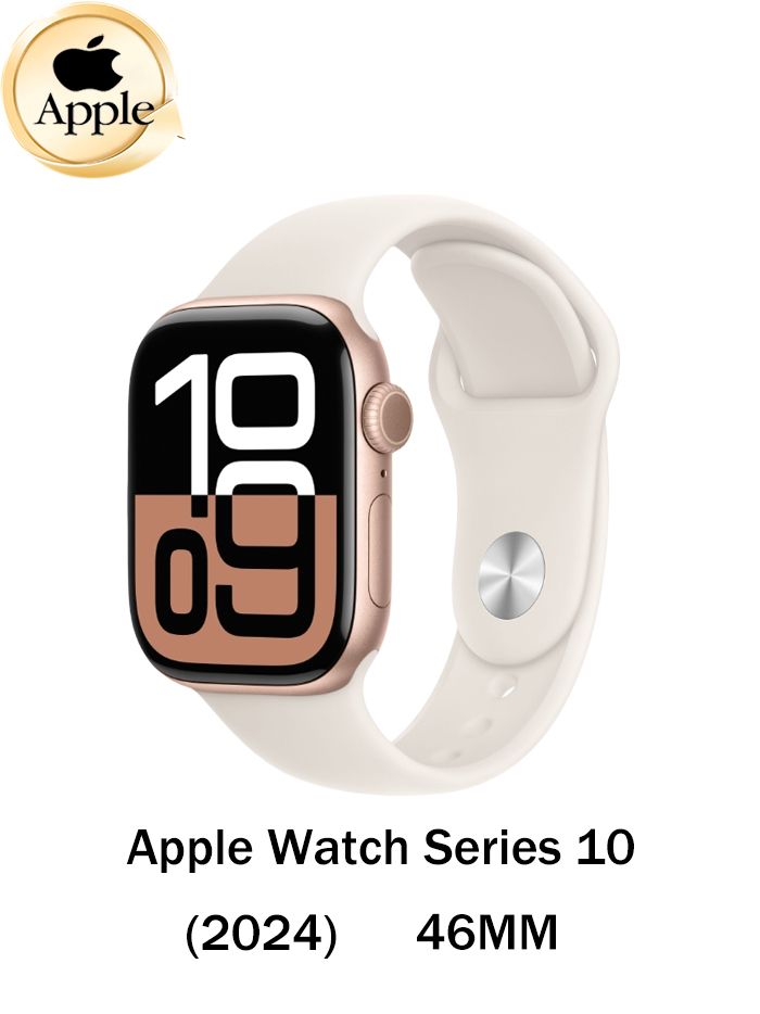 AppleУмныечасыWatchSeries102024СовершенноновыйОригинал,46mm,сияющаязвезда