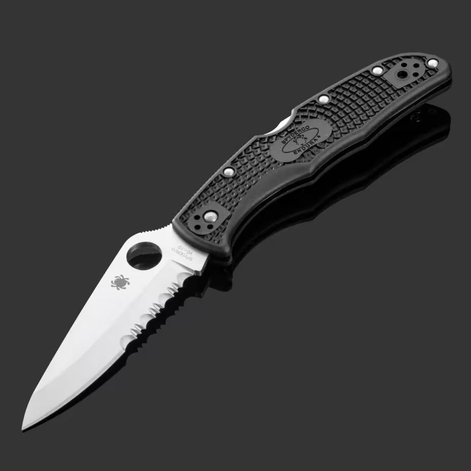 СкладнойножSpydercoEndura4PS(C10PSBK),стальVG-10,рукоятьBlackFRN