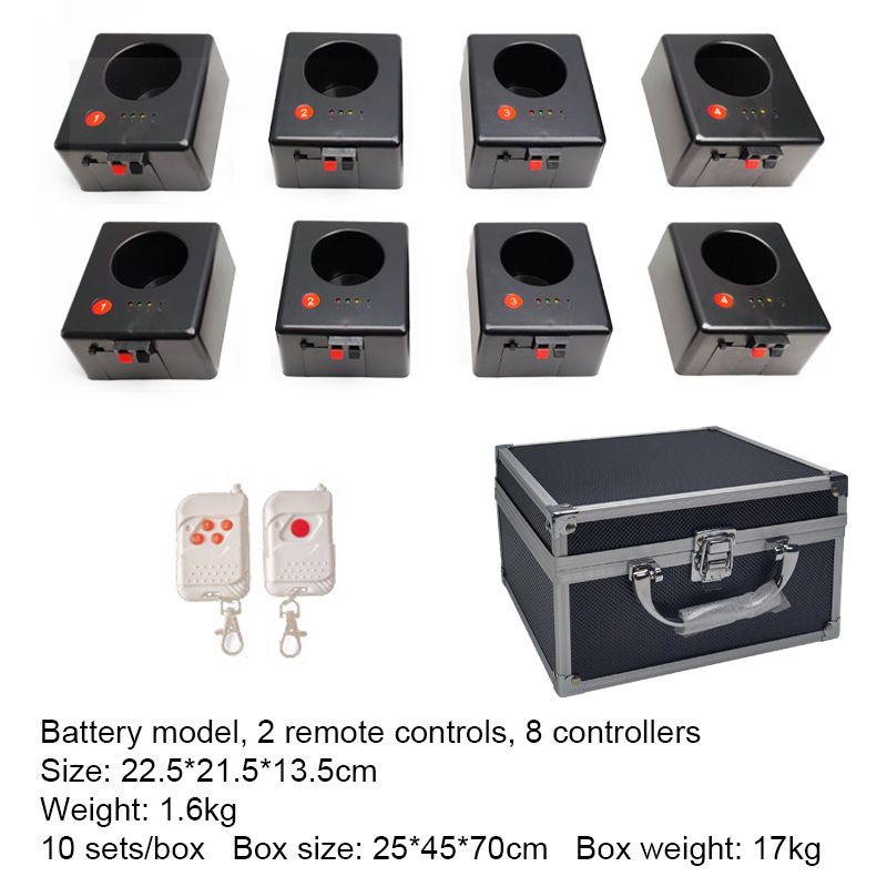 Пиротехнический охладитель, внутренний фонтан, перезаряжаемый, 6канала, двойная система дистанционного управления