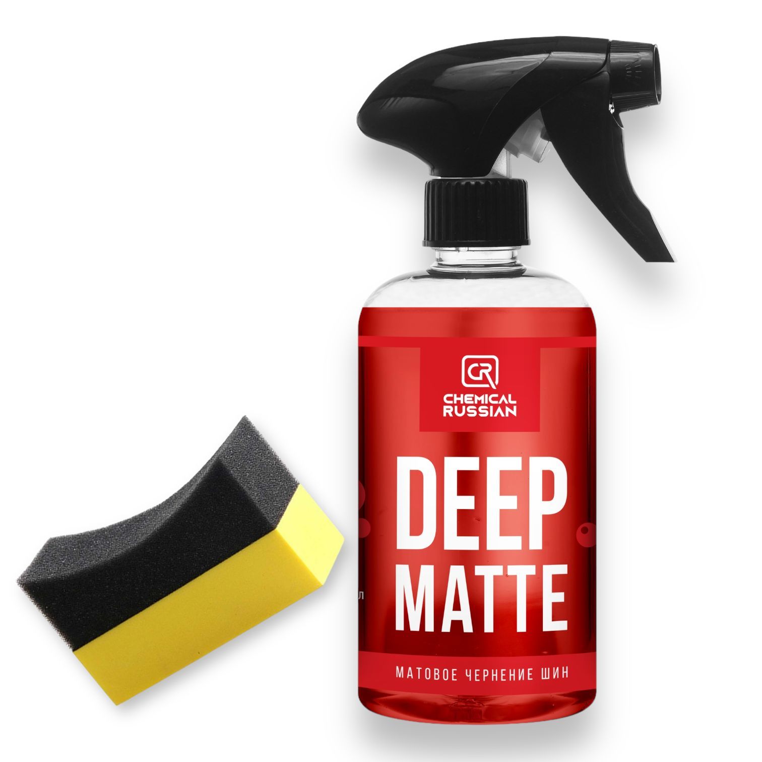 Комплект для чернения резины - Deep Matte с аппликатором Tire pad желтый, Chemical Russian