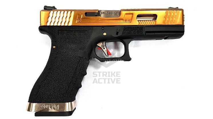 Пистолет страйкбольный Glock-18 G-Force Titanium WE-G002WET-TG (WE)