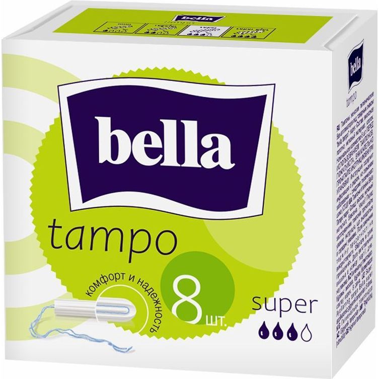 Тампоны Bella Tampo Premium Comfort Super без аппликатора 8 шт