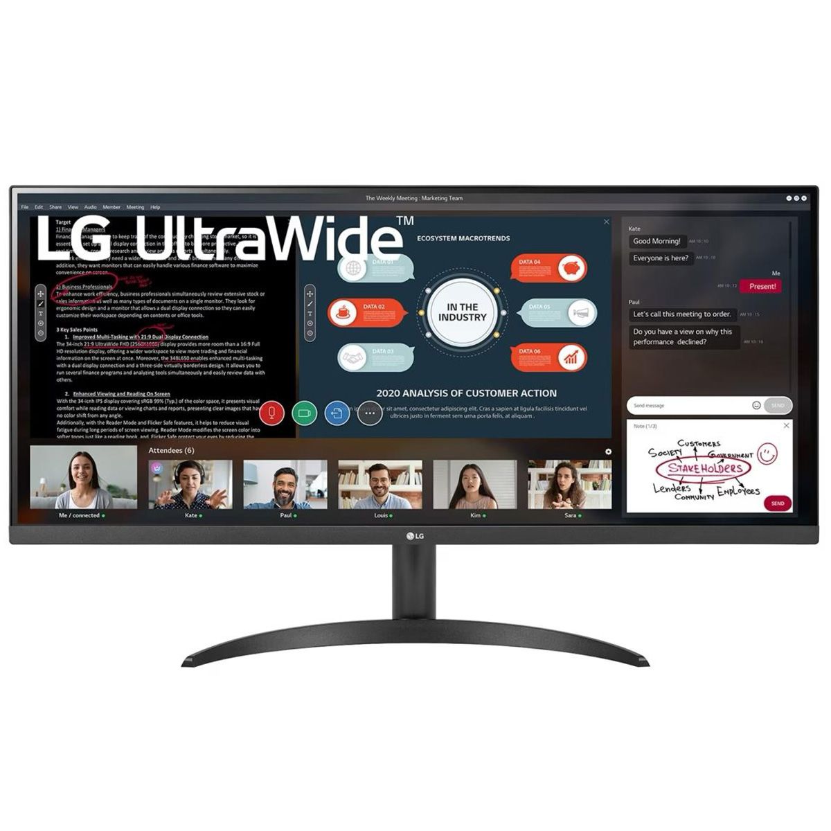 LG29"Монитор29WP500-B,IPS,2560x1080,75Гц,черный