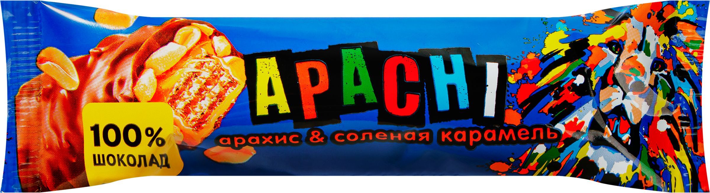 Батончик APACHI Арахис и сол. карамель вафельный глазир., 40г