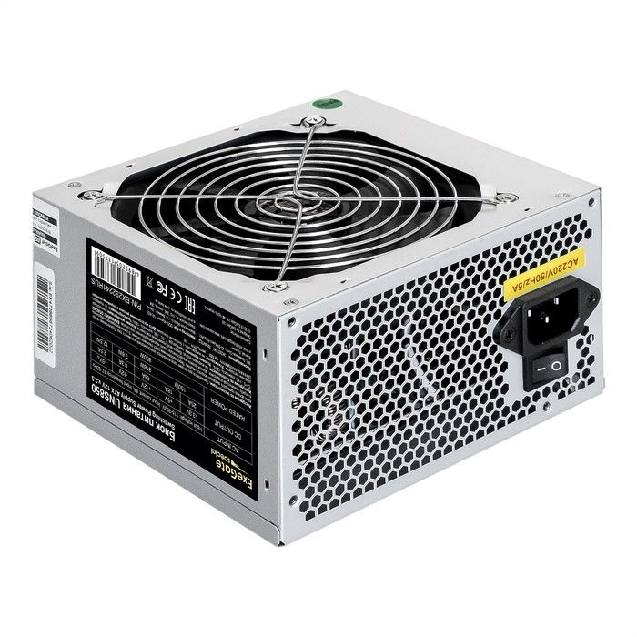 EXEGATE Блок питания EX292241RUS Блок питания 850W UNS850 ATX, 12cm fan, 24pin, 2x 4+4 pin, 2xPCI - E, 5xSATA, 3xIDE