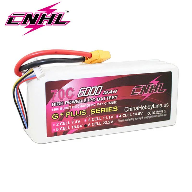 CNHL Lipo 3S 4S 6S 11,1 В 14,8 В 22,2 В Аккумулятор 6000 мАч 70C с вилкой XT90