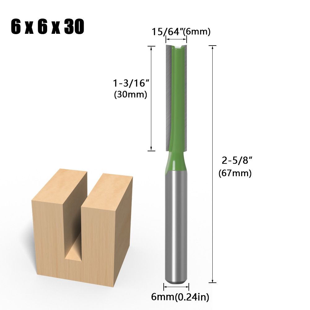 Фрезаподеревупазоваяпрямая6*30*6мм.хвостовик6мм