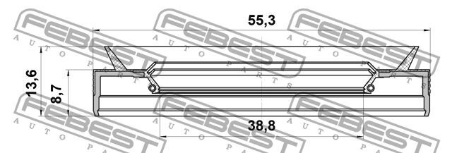 Сальник полуоси 38.8X55.3X8.7X13.6