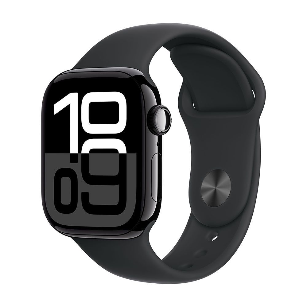 УмныечасыAppleWatchSeries1042ммAluminiumCaseGPSJetBlack,SportBandBlack,размерремешкаS/M