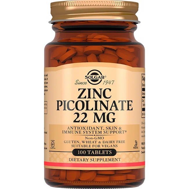 БАДПиколинатцинка(ZinkPicolinate22mgTablets)100таблетокмассой300мг
