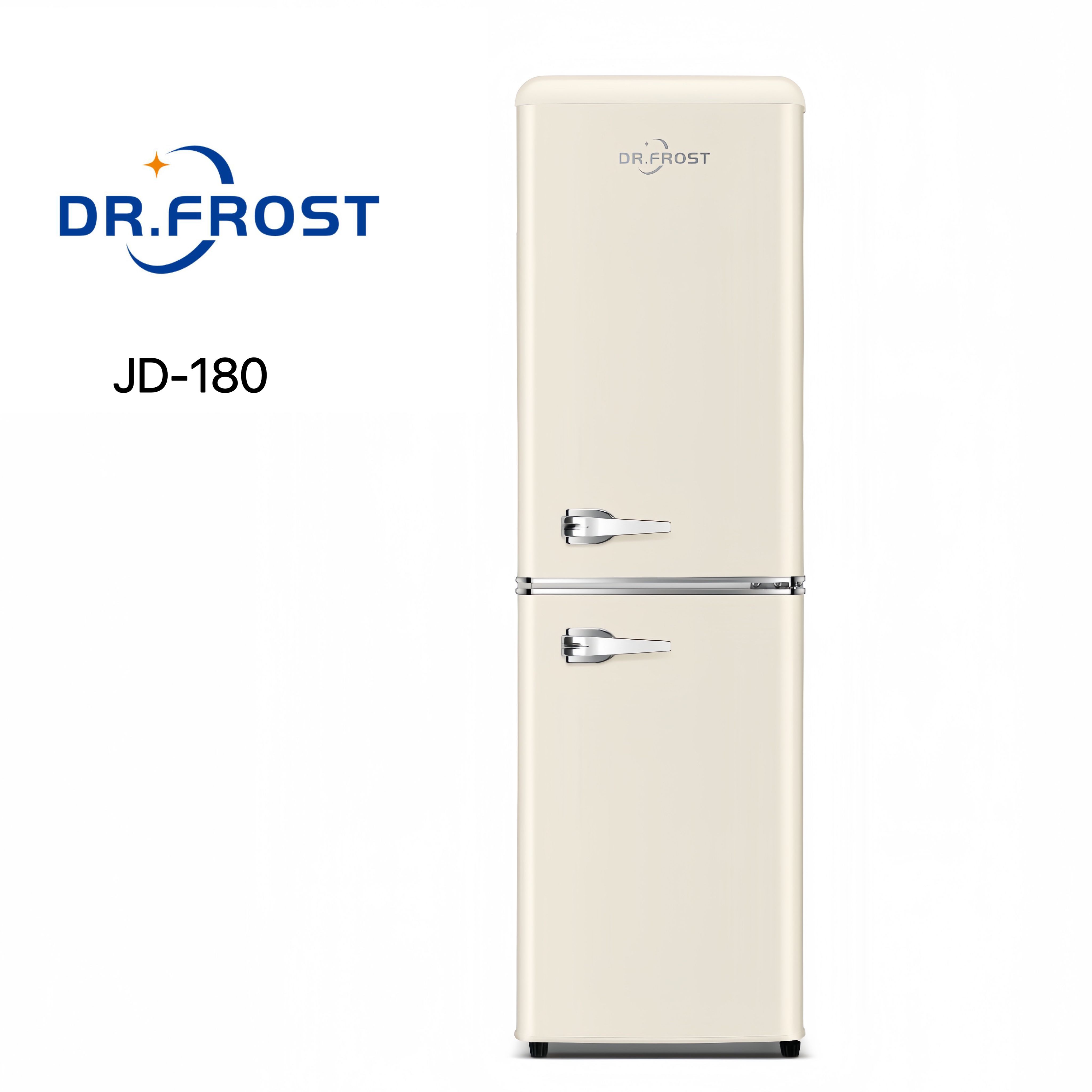 Холодильник Dr. Frost JD-180, 156 л, двухкамерный, дверь легкого закрытия, ретро