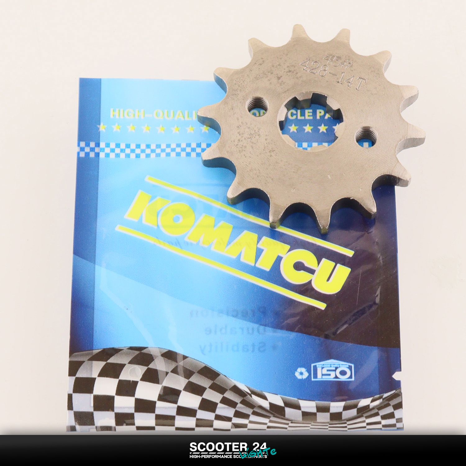 Звезда трансмиссии ведущая (передняя) 428-14T 17мм на мопед Alpha / Delta (Альфа Дельта Орион Омакс) 139FMB / Active "KOMATCU"