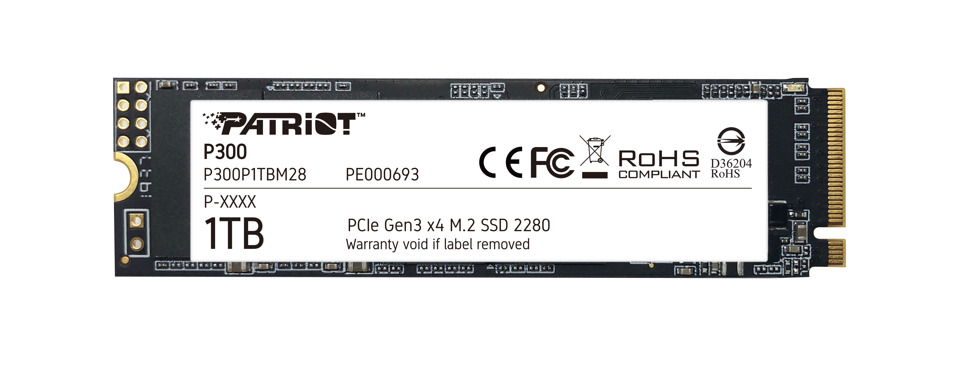 PatriotMemory1ТБВнутреннийSSD-дискP300M.2PCI-E3.0(P300P1TBM28)