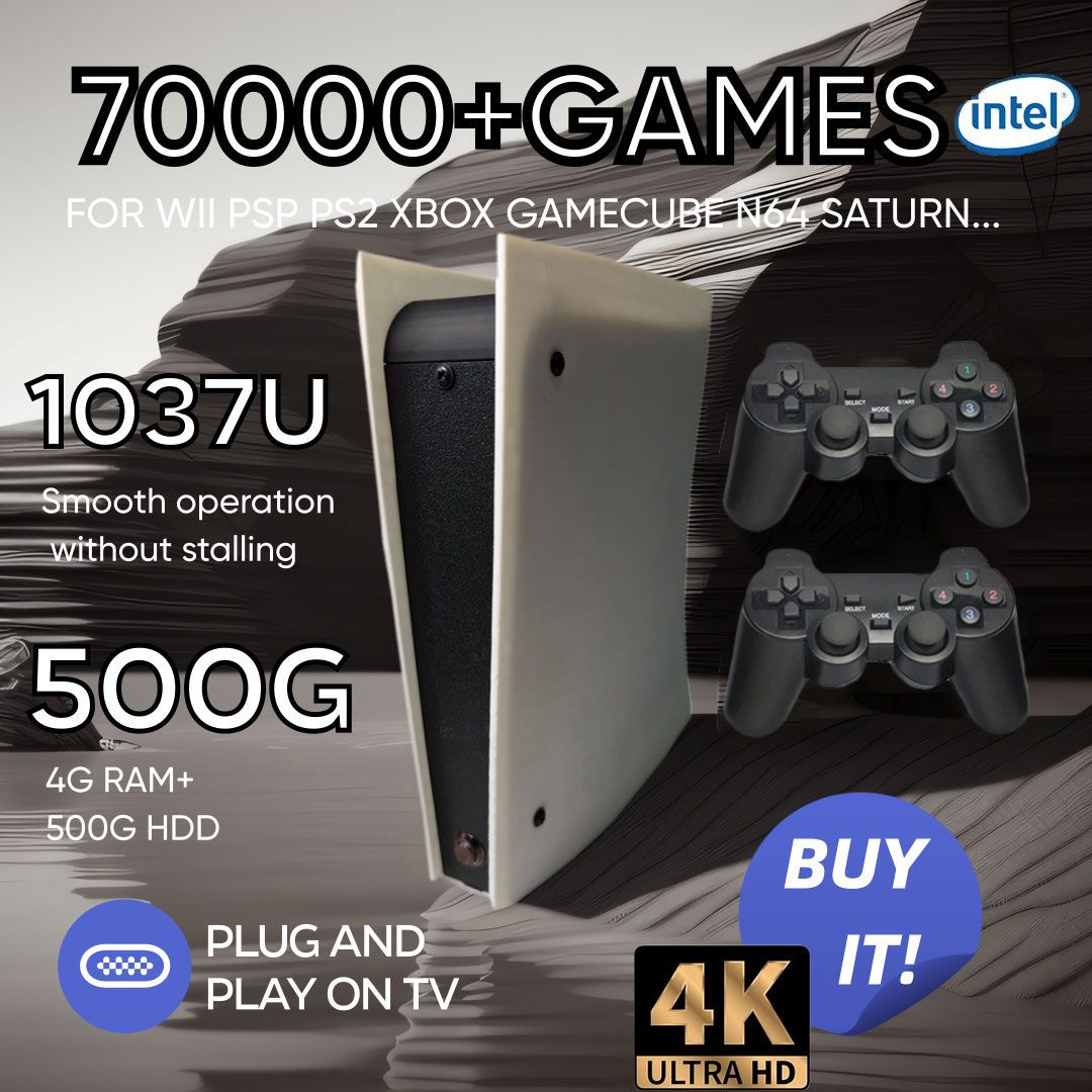 X5ретроигроваяконсоль500Gвстроенный70000+игр4Kвыход60+эмулятордляXBOXWII