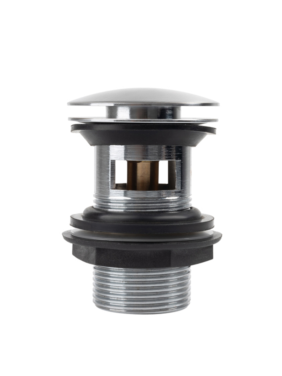 Фото товара на маркетплейсе ozon Донный клапан для раковины с переливом, система клик-клак, матовый хром, IDDIS, Slide, SLIBC1Wi88