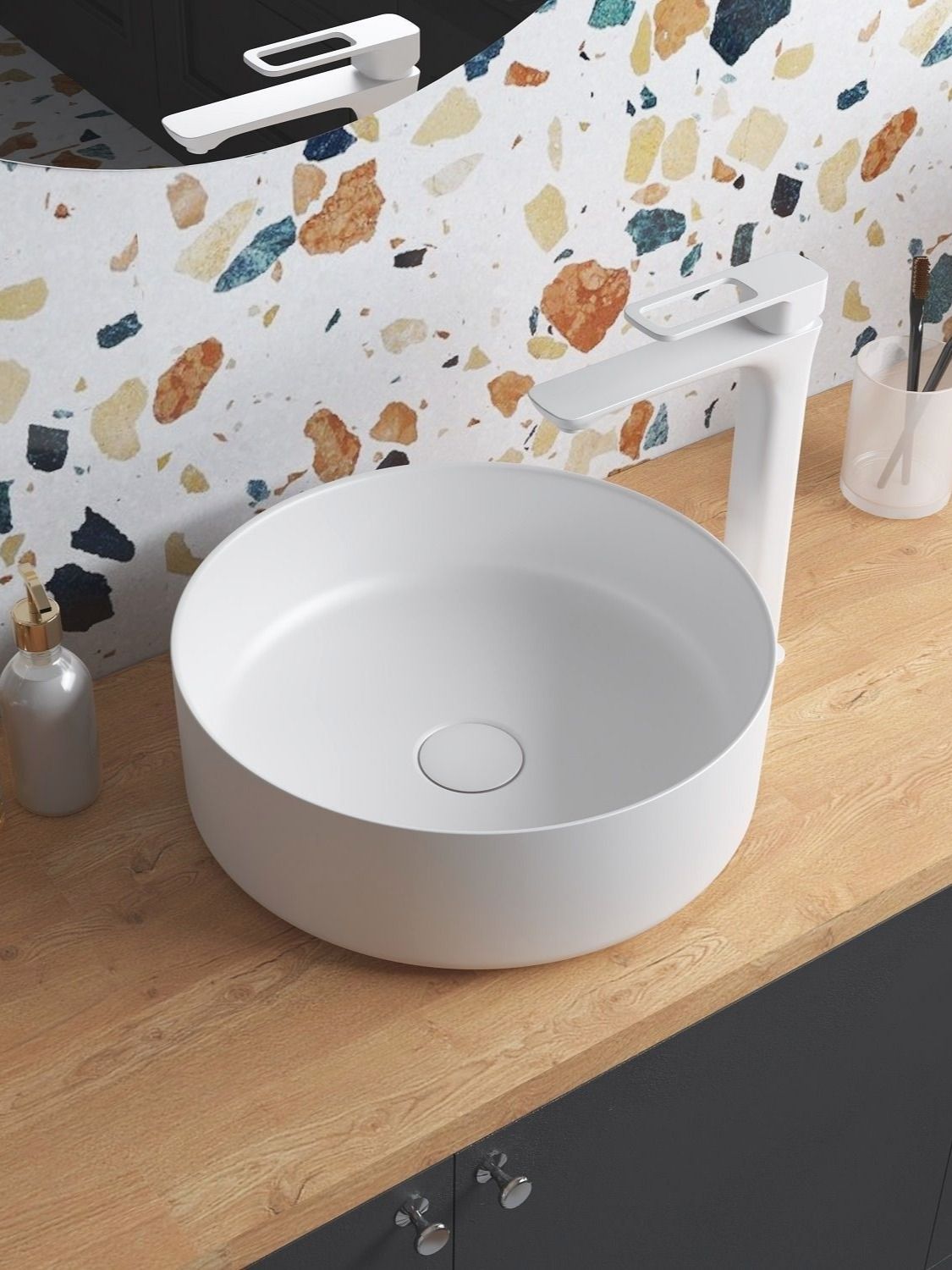 Фото товара на маркетплейсе ozon Накладная раковина для ванны IDDIS, белая матовая, Ray, RAYWM03i27