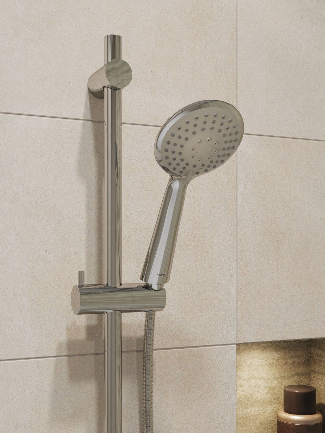 Фото товара на маркетплейсе ozon Лейка для душа, 3 режима, хром глянцевый, Milardo, Essential, 3803F10M18