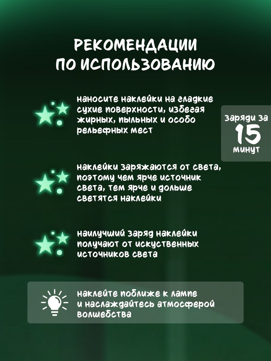 Наклейки интерьерные светящиеся на стену и потолок Луна, комета, планеты фото 4