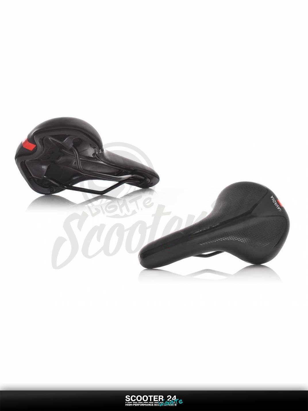 Седло на велосипед универсальное спортивное, черно-красное