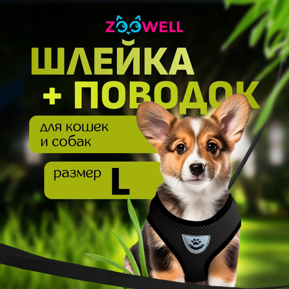 Шлейка и поводок для кошек, собак маленьких и средних пород и хорьков ZOOWELL, набор для прогулок котят #1