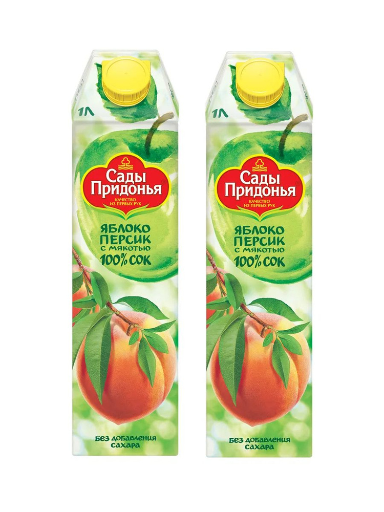 Сок Сады Придонья яблоко персик, 1 л х 2 шт #1
