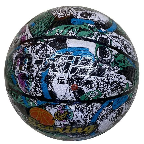 Баскетбольный мяч, 550 грамм, 4 цвета, PU, диаметр 25 см, в/п 30*12 см  #1