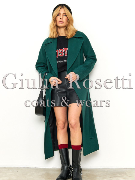Пальто Giulia Rosetti, Демисезон, размер 48, цвет зеленый, Шерсть ...