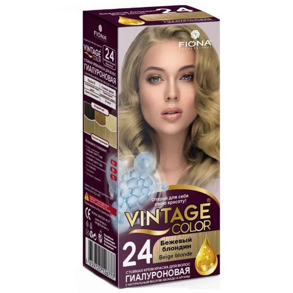 Fiona Краска для волос, Vintage Color, тон 24 Бежевый блондин - купить ...