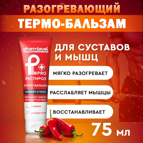 Разогревающий крем для мышц и суставов pharmlevel Proрастирол Термо ...