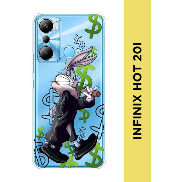 Силиконовый чехол на Infinix HOT 20i / Инфиникс Хот 20i "Багз Банни с ...