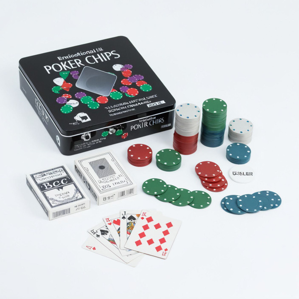 Покер, набор для игры (карты 2 колоды, фишки 100 шт.), без номинала 20 ...