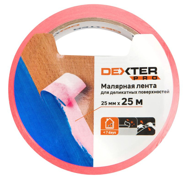 Малярная лента Dexter 82664805 25 мм 25 м, 1 шт - купить с доставкой по ...