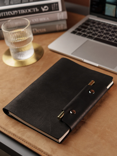 Ежедневник А5 с обложкой из натуральной кожи на кольцах со сменными ...