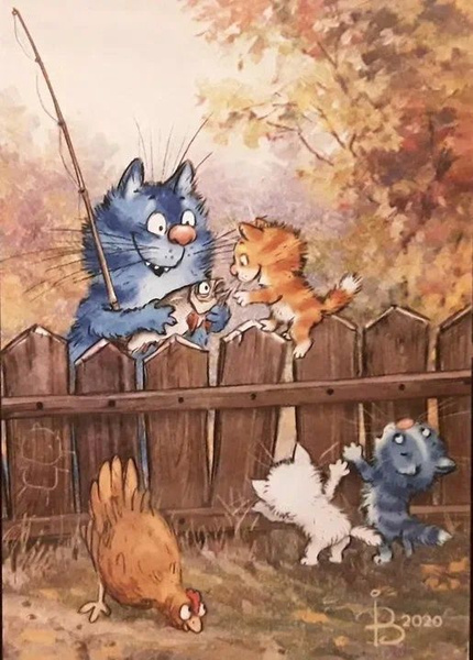 Синие коты картинки