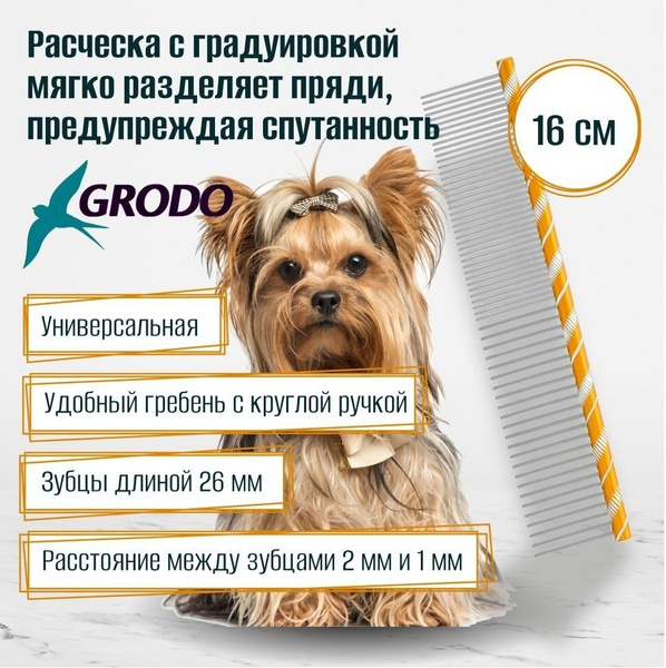 Grodo Расчёска GRODO с градуировкой 16 см с зубчиками 26 мм, цвета в ...