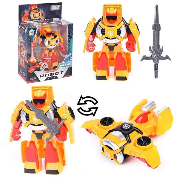 Робот-трансформер Oubaoloon "Robot War", с мечом, в коробке (39-36 ...