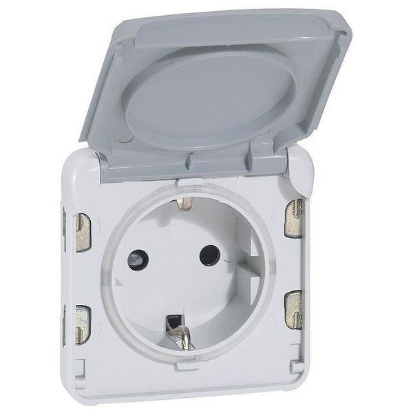069570 Розетка Legrand PLEXO IP65, скрытый монтаж, с заземлением, серый ...