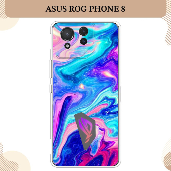 Силиконовый чехол на Asus ROG Phone 8 / Асус Рог Фон 8, Потеки краски ...