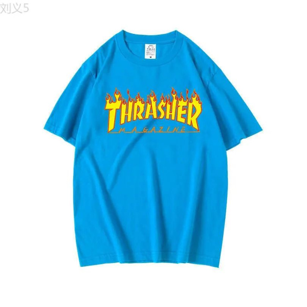Футболка THRASHER, размер 44, цвет светло-голубой, Хлопок - купить по ...