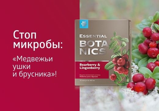 Медвежьи ушки и брусника Essential Botanics,30 капсул - купить с ...