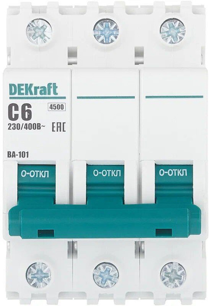 Купить Автоматический выключатель DEKraft ВА-101 (C) 4,5kA 6 А по ...