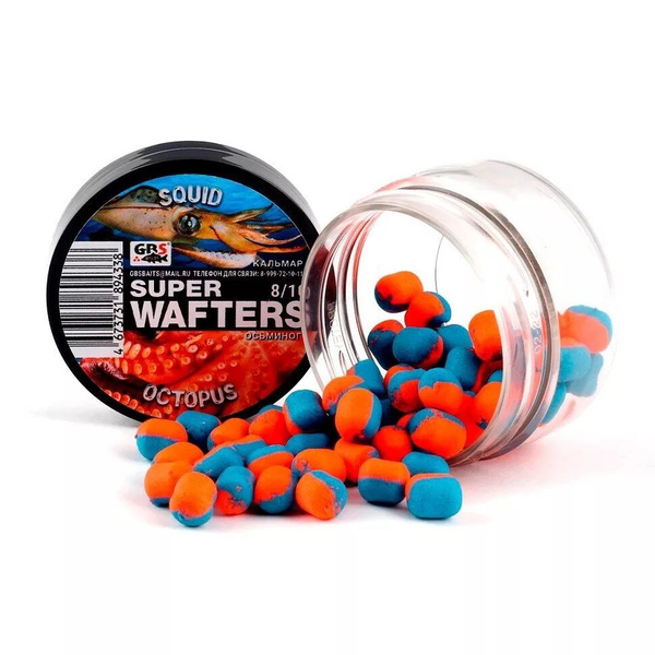 Бойлы нейтральной плавучести 8 х 10 мм Кальмар / Осьминог GBS - Wafters ...