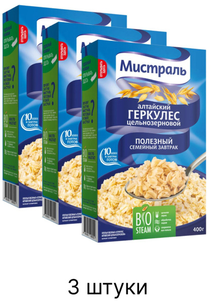 Мистраль Хлопья Геркулес Алтайский цельнозерновой, 400 г купить на OZON ...