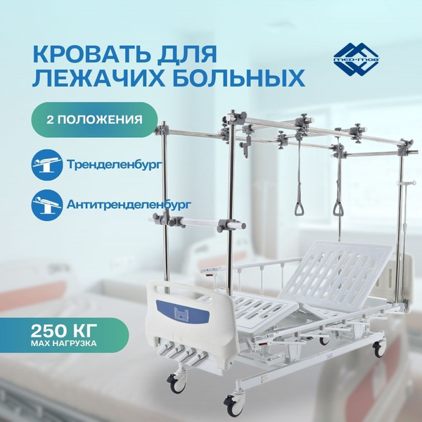 Медицинская кровать для лежачих больных механическая Мед-Мос Е-1 ABS ...