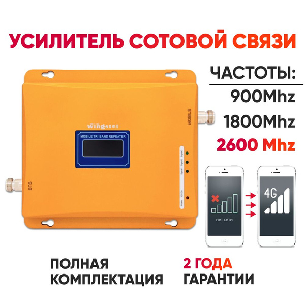 Комплект усиления сотовой связи и мобильного интернета 4G 900 1800 2600 ...